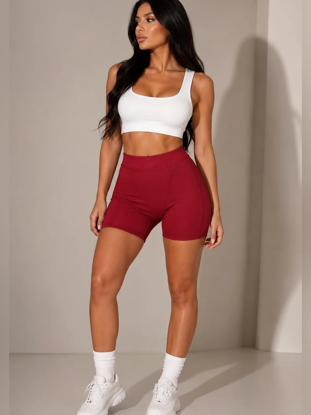 Skims Ribbed Cotton Womens Boxers Red - Picture 1 of 4